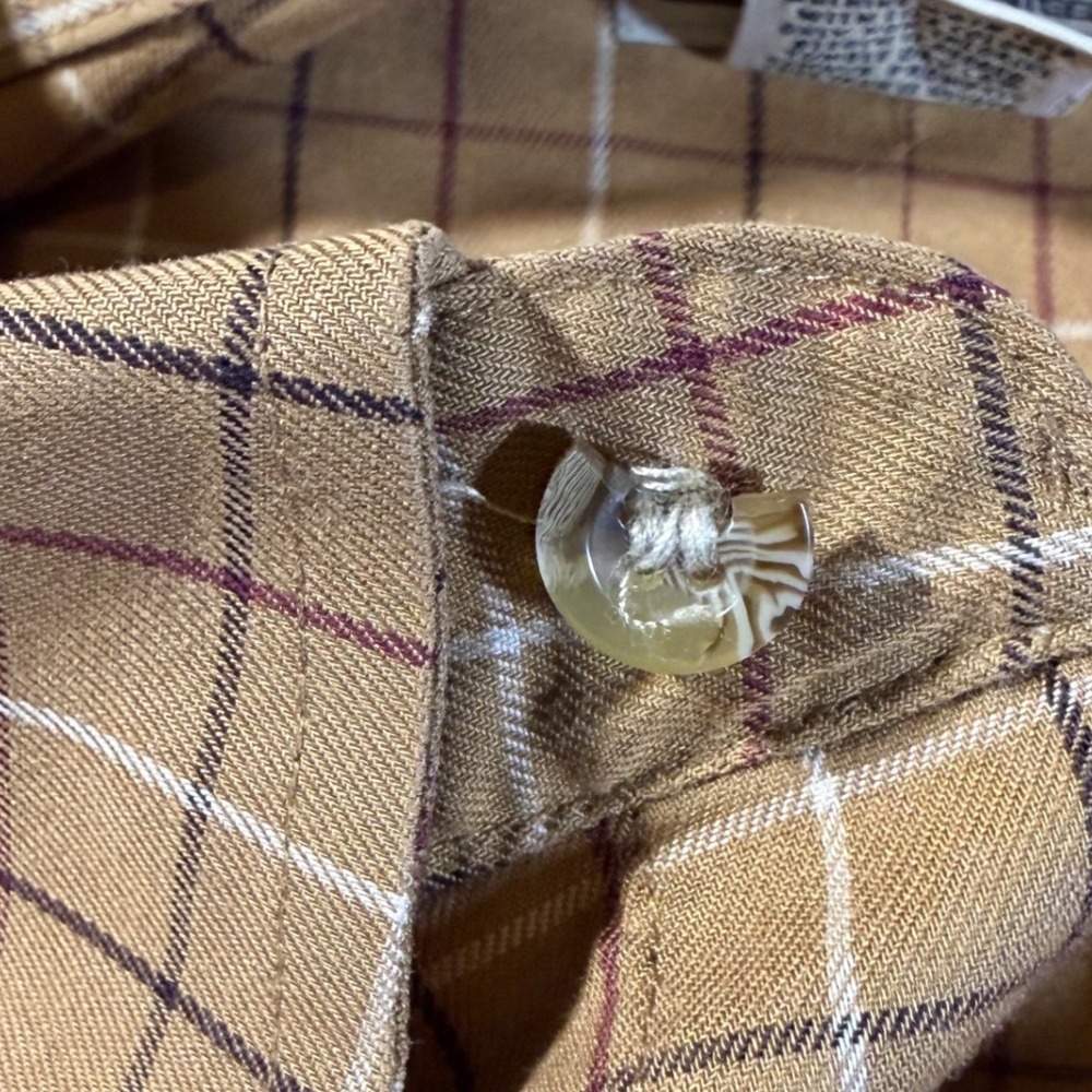 LL Bean Shirt Wrinkle Resistant Plaid Short Sleeve Large‎ Brown - Picture 6 of 6